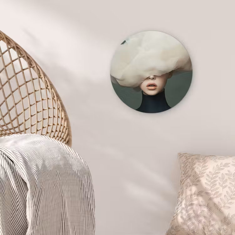 Wandcirkel - Glas - Hoed - Vrouw - Beige — 5