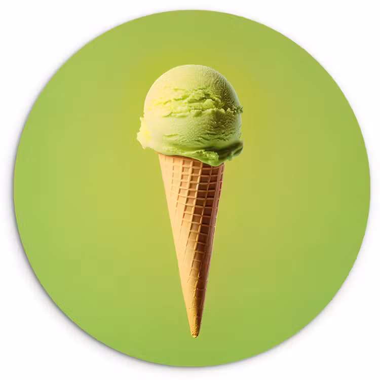 Wandcirkel - Glas - Hoorntje - Schepijs - Groen — 1