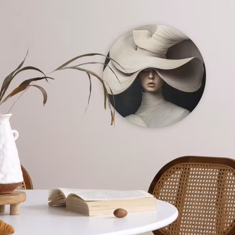 Wandcirkel - Glas - Modern - Vrouw - Hoed — 4