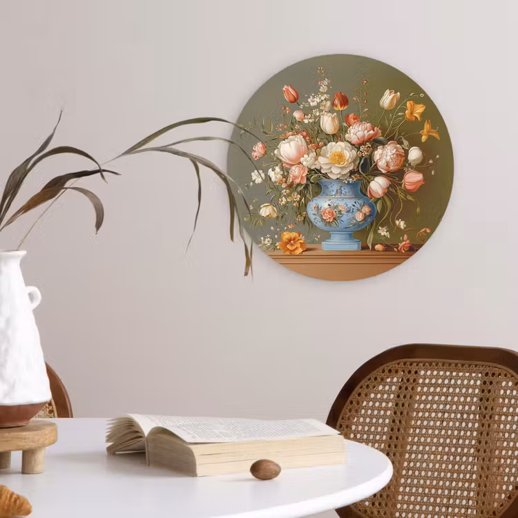 Wandcirkel - Glas - Neutral - Bloemen - Boeket - Vaas — 4