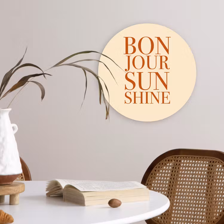 Wandcirkel - Glas - Oranje - Quote - Sun — 4