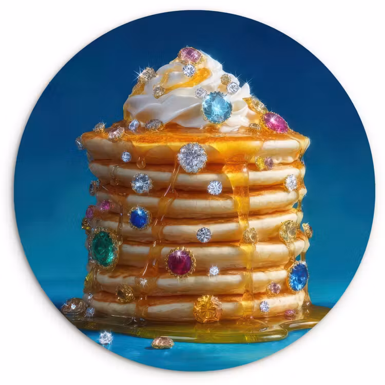 Wandcirkel - Glas - Pannenkoeken - Steentjes - Glitter - Slagroom — 1