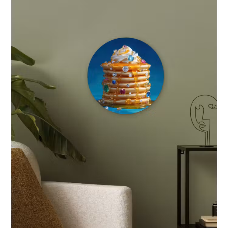 Wandcirkel - Glas - Pannenkoeken - Steentjes - Glitter - Slagroom — 3