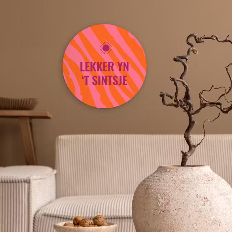 Wandcirkel - Glas - Quote - Zomer - Roze — 2