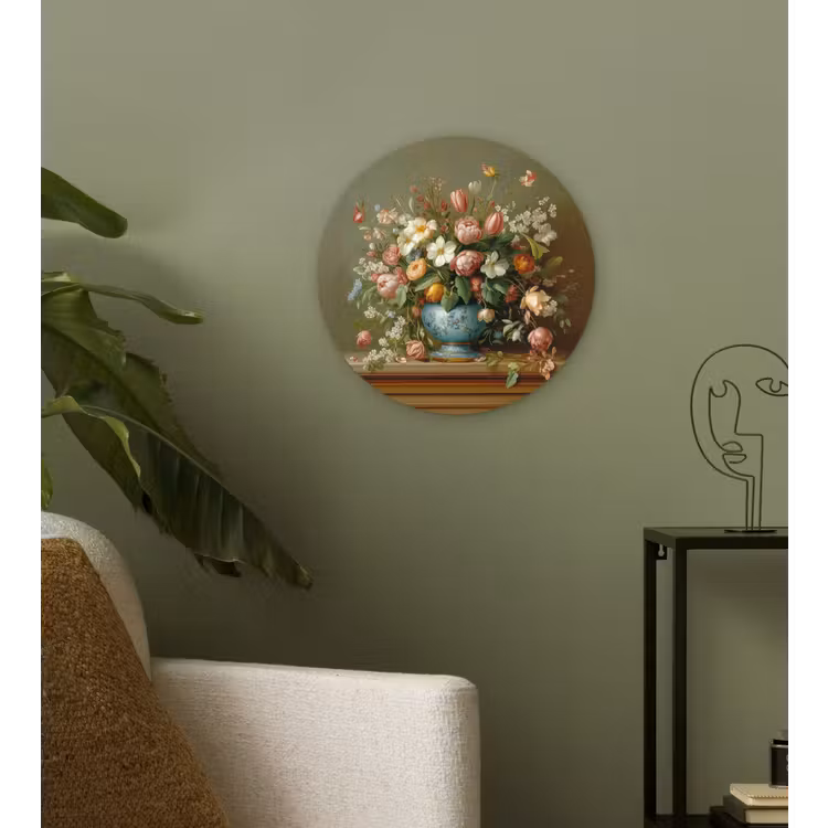 Wandcirkel - Glas - Vaas - Pastel - Kleuren - Bloemen — 3