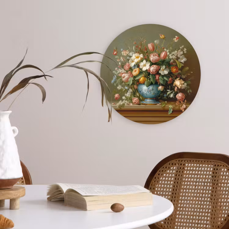 Wandcirkel - Glas - Vaas - Pastel - Kleuren - Bloemen — 4