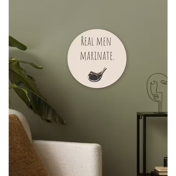 Wandcirkel - Glas - Vlees - Minimalistisch - Beige - Quote — 3