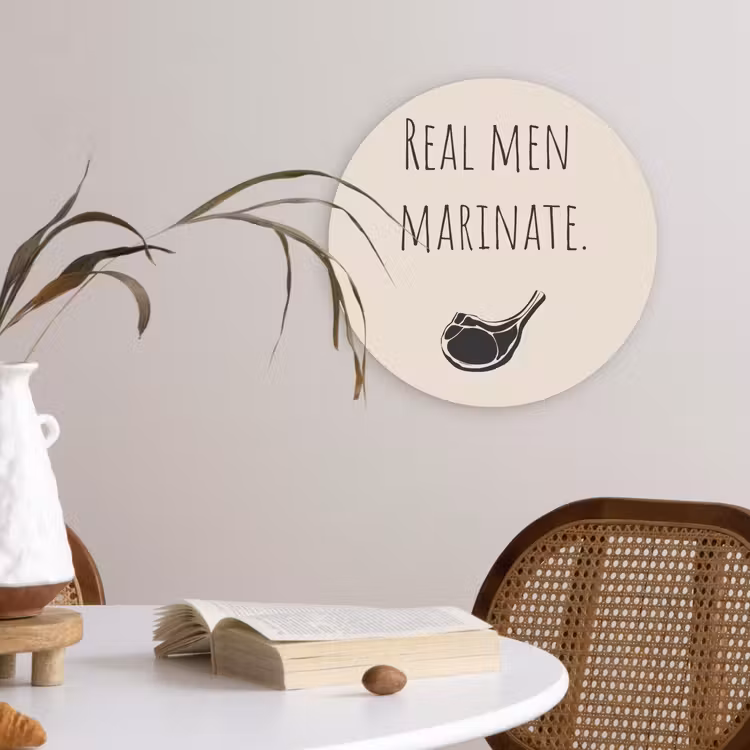 Wandcirkel - Glas - Vlees - Minimalistisch - Beige - Quote — 4