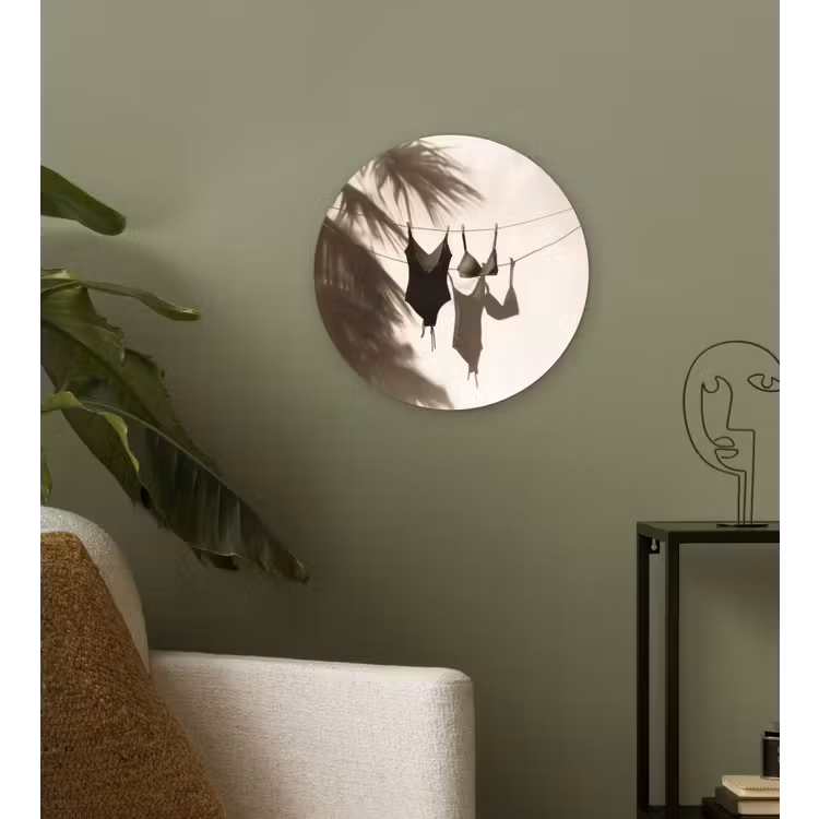Wandcirkel - Glas - Badkleding - Palmbomen - Schaduw - Tropisch — 3