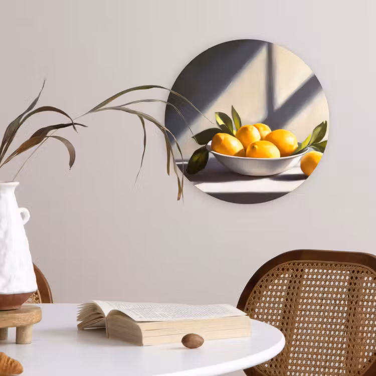 Wandcirkel - Glas - Citroenen - Stilleven - Geel — 4