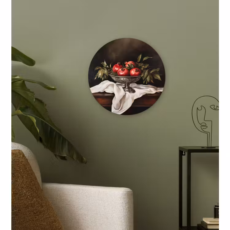 Wandcirkel - Glas - Granaatappels - Klassiek - Vintage — 3