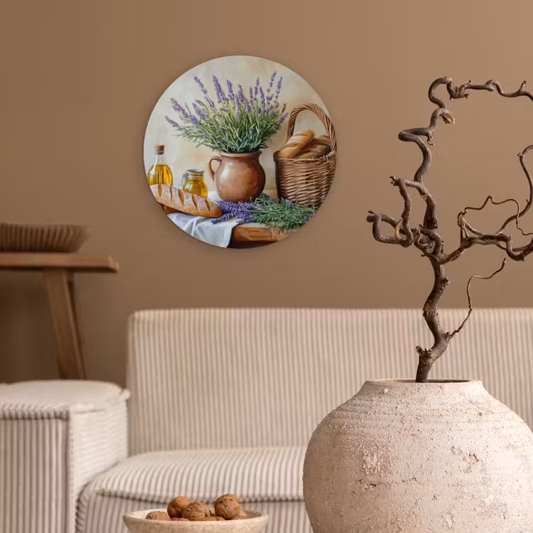 Wandcirkel - Glas - Lavendel - Brood - Stilleven — 2