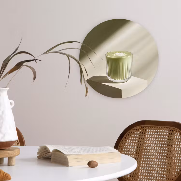 Wandcirkel - Glas - Matcha - Glas - Groen - Minimalistisch — 4