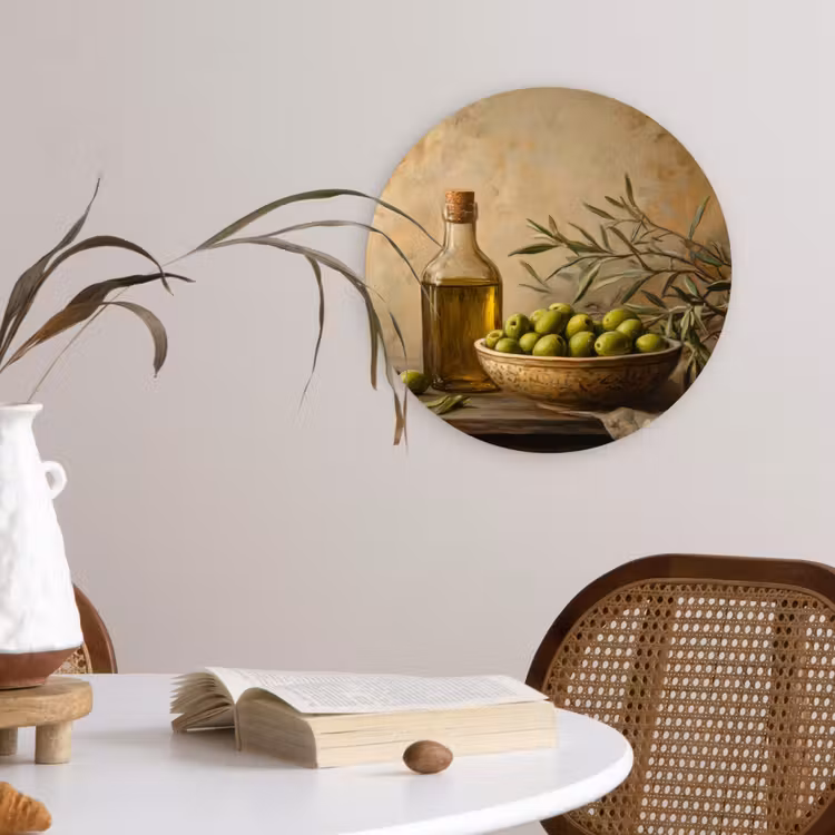 Wandcirkel - Glas - Olijven - Stilleven - Vintage — 4