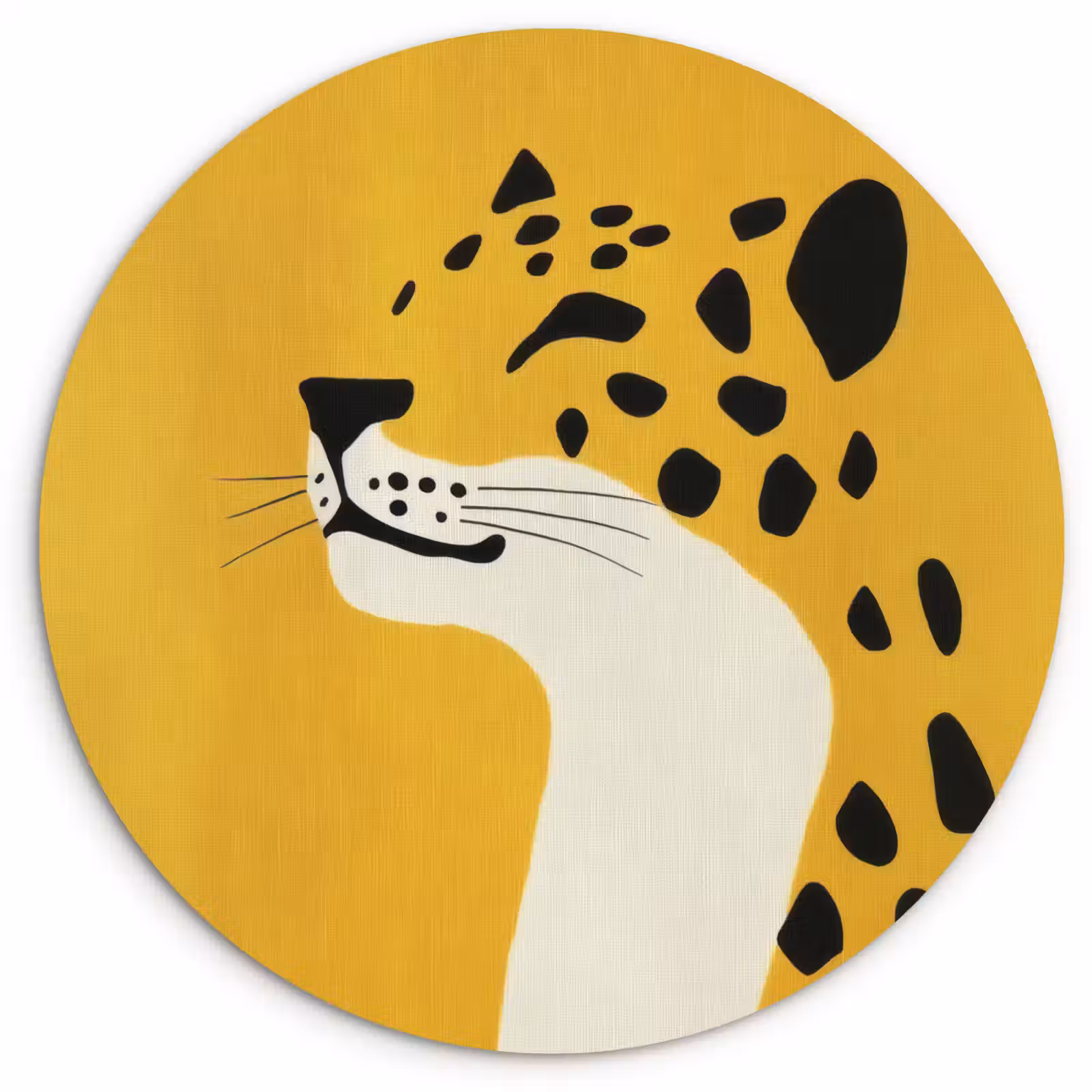 Wandcirkel - Glas - Cheetah - Illustratie - Geel — 1