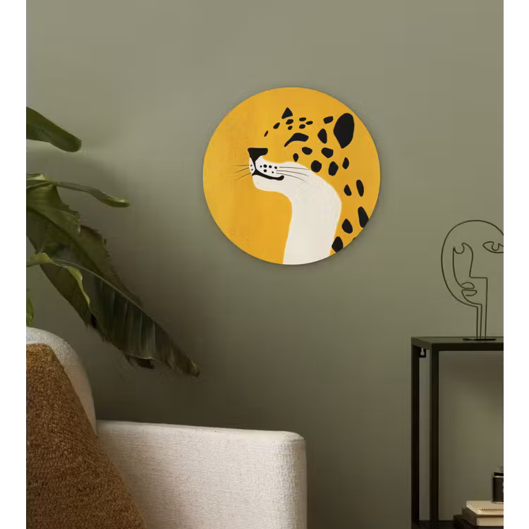 Wandcirkel - Glas - Cheetah - Illustratie - Geel — 3
