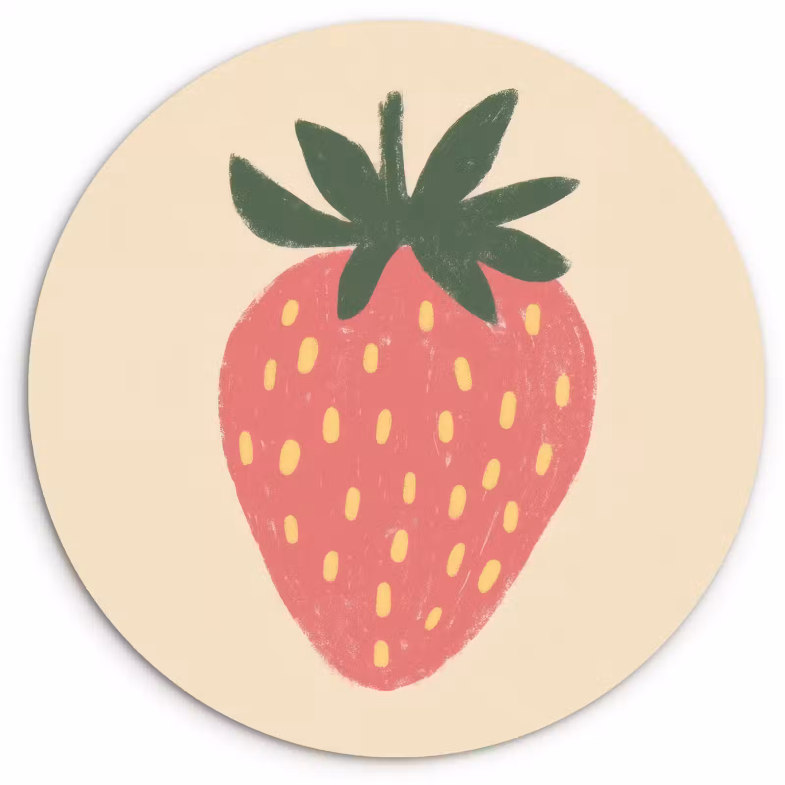 Wandcirkel - Glas - Aardbei - Minimalistisch - Rood - Fruit — 1