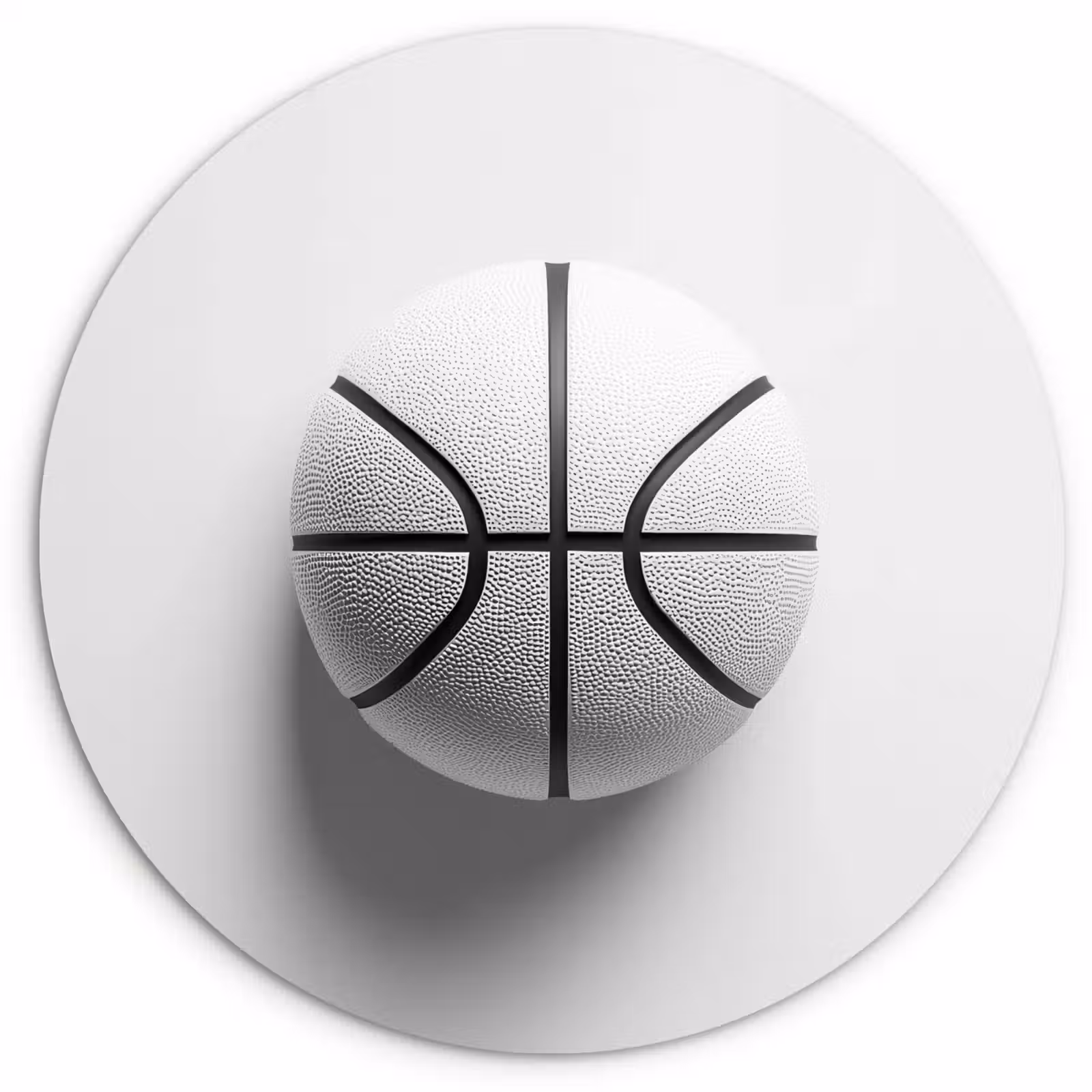 Wandcirkel - Glas - Basketbal - Wit - Schaduw - Lijnen — 1