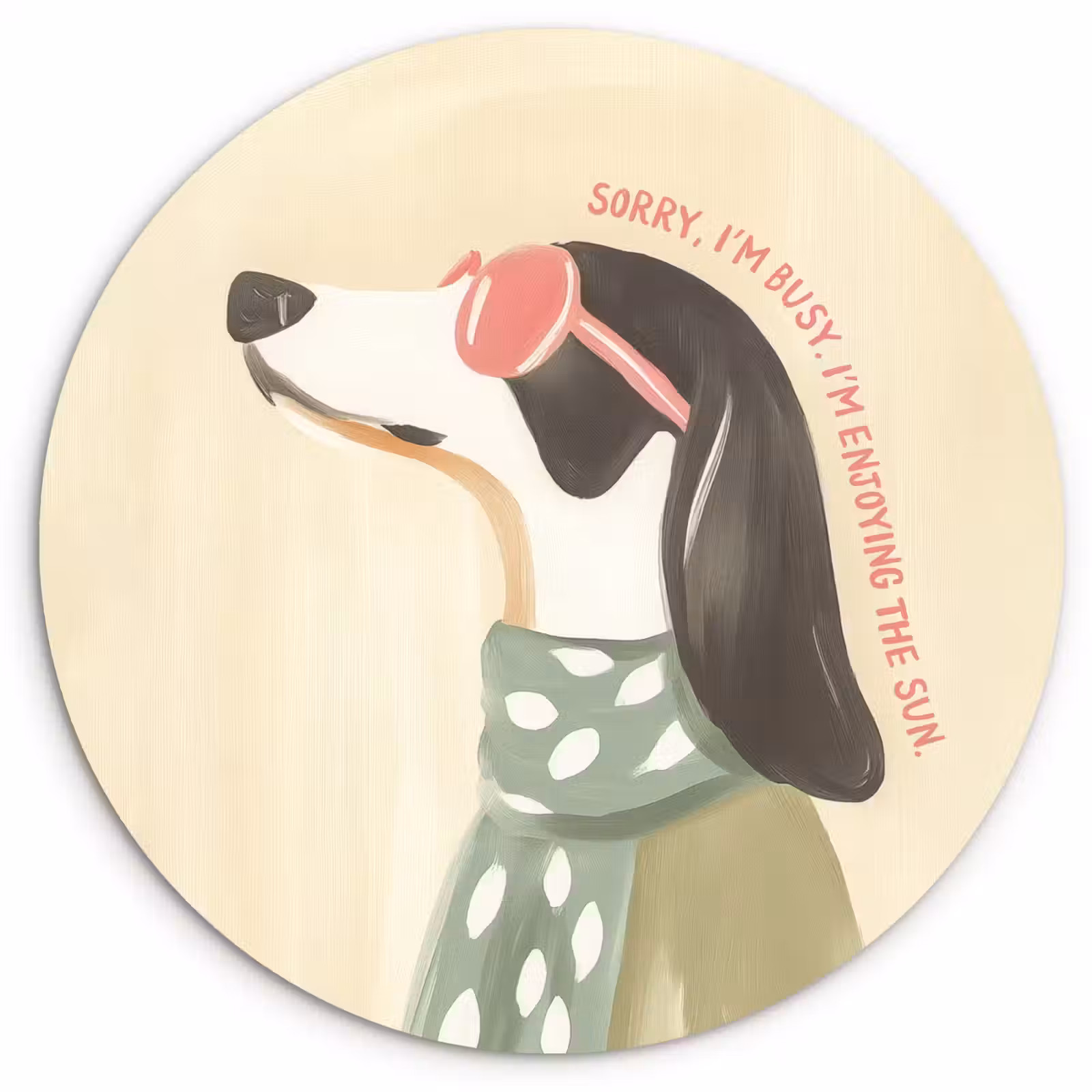 Wandcirkel - Glas - Quote - Hond - Zonnebril — 1