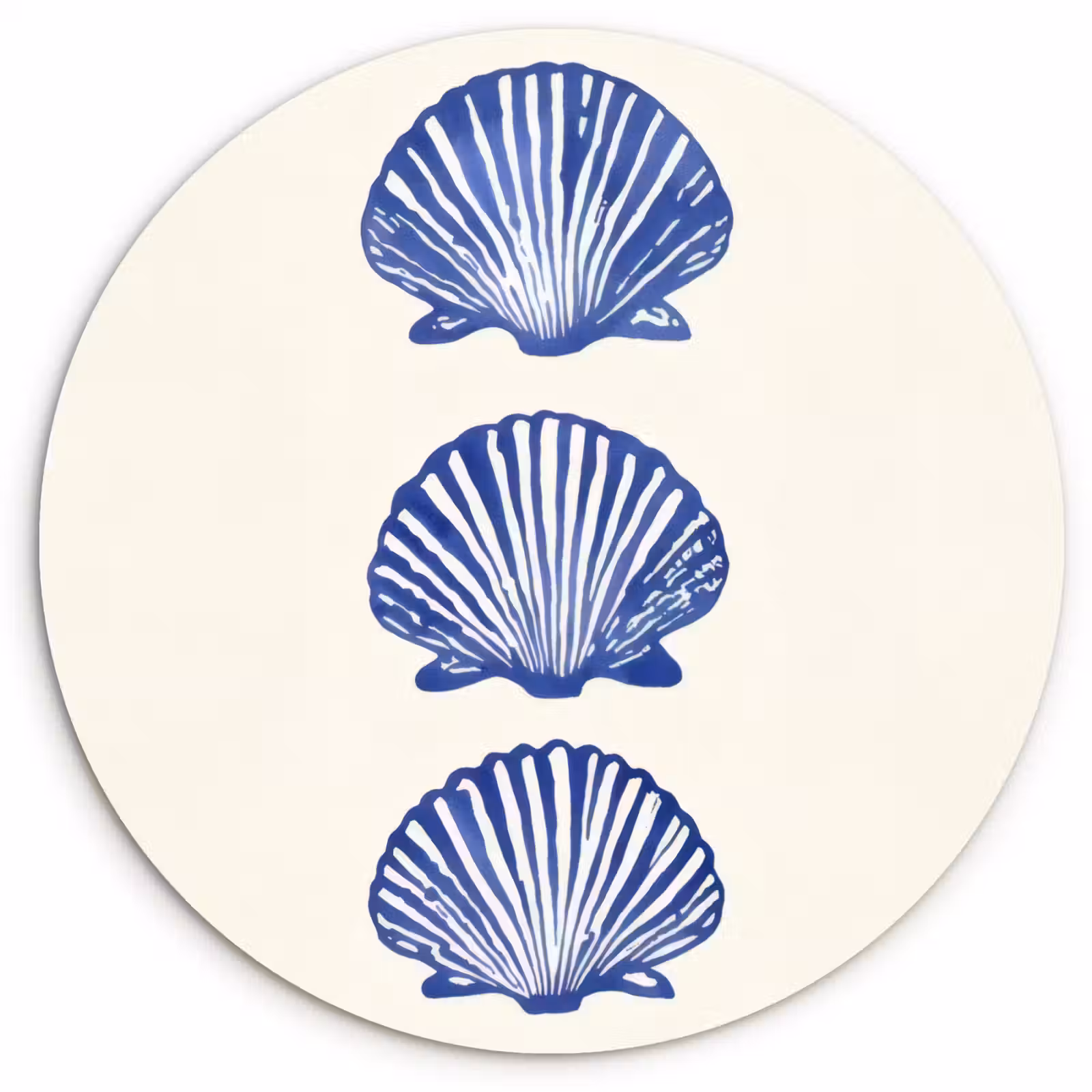 Wandcirkel - Glas - Schelpen - Blauw - Patroon — 1