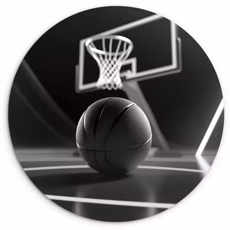 Wandcirkel - Glas - Basketbal - Basketbalveld - Lichtlijnen — 1