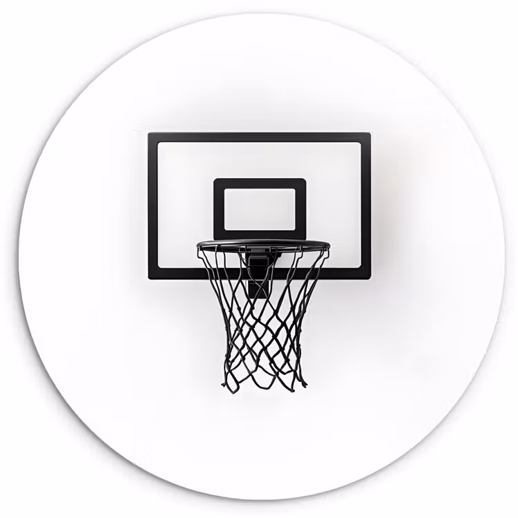 Wandcirkel - Glas - Basketbalbord - Minimalistisch - Zwart — 1
