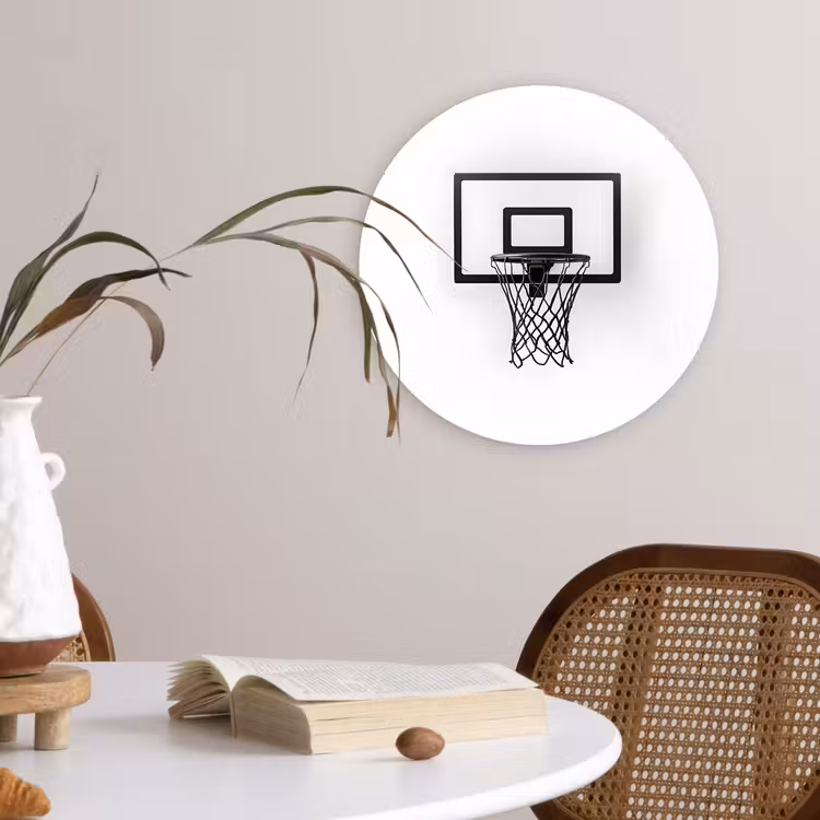 Wandcirkel - Glas - Basketbalbord - Minimalistisch - Zwart — 4