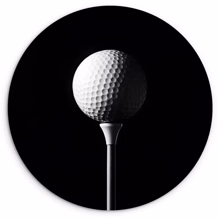 Wandcirkel - Glas - Golfbal - Minimalistisch - Wit — 1