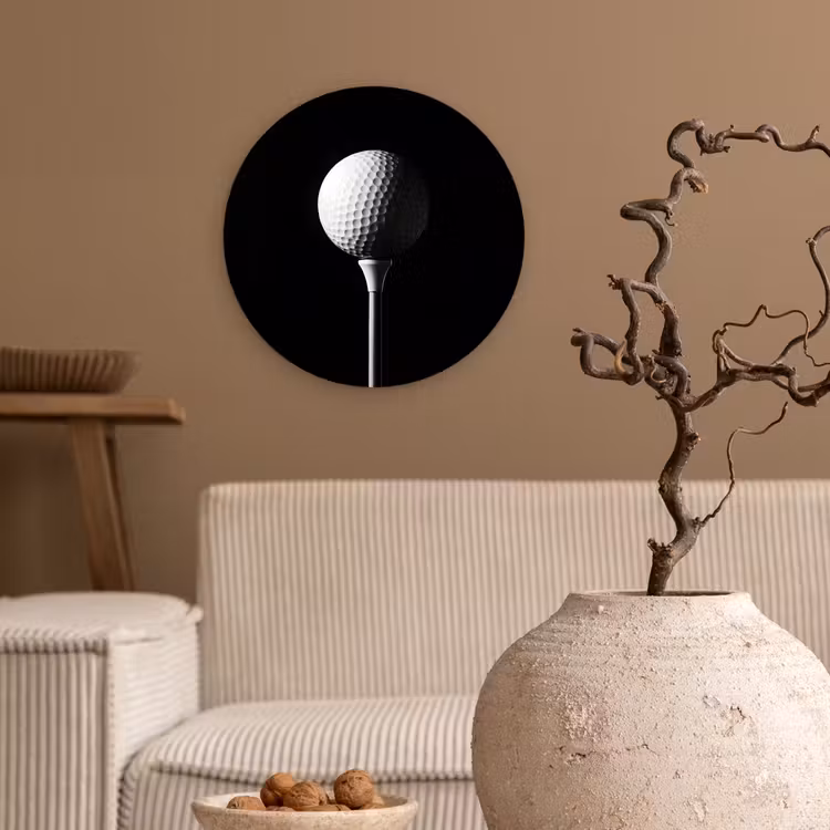 Wandcirkel - Glas - Golfbal - Minimalistisch - Wit — 2