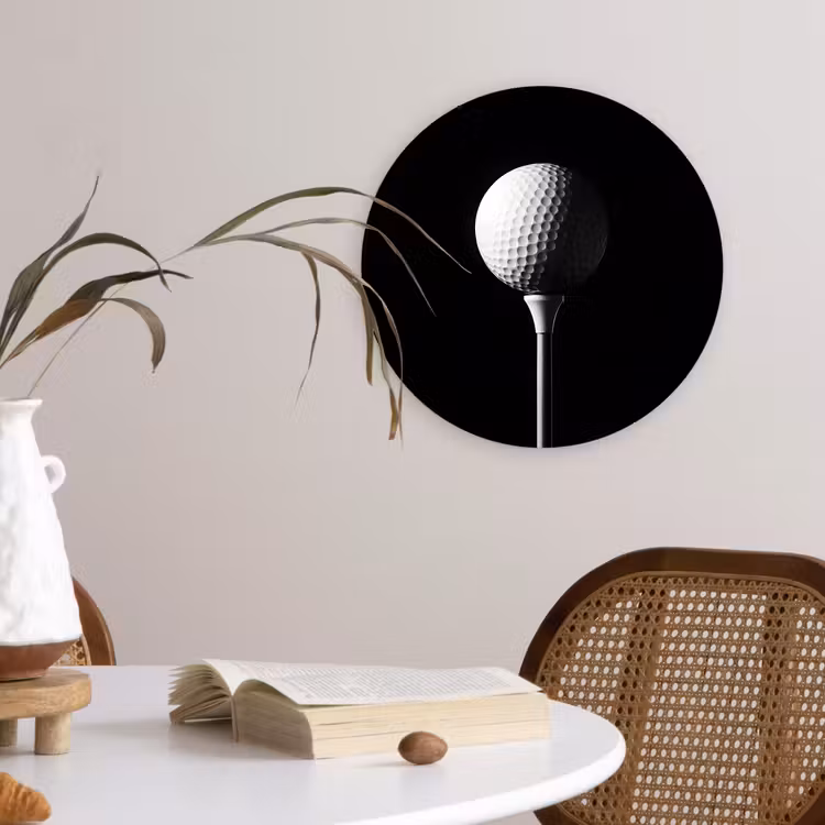 Wandcirkel - Glas - Golfbal - Minimalistisch - Wit — 4