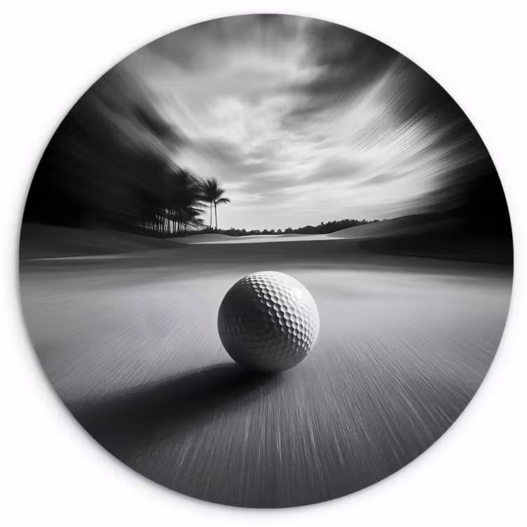 Wandcirkel - Glas - Golfbal - Wazig - Zwart — 1