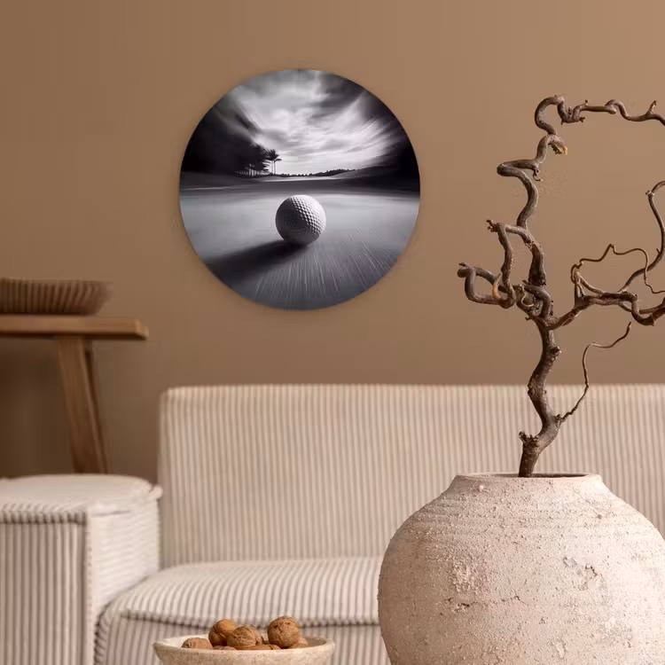 Wandcirkel - Glas - Golfbal - Wazig - Zwart — 2