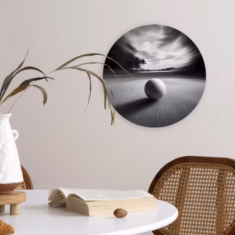 Wandcirkel - Glas - Golfbal - Wazig - Zwart — 4