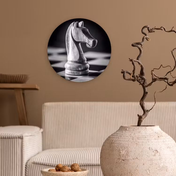 Wandcirkel - Glas - Paard - Hout - Schaalbord - Zwart — 2