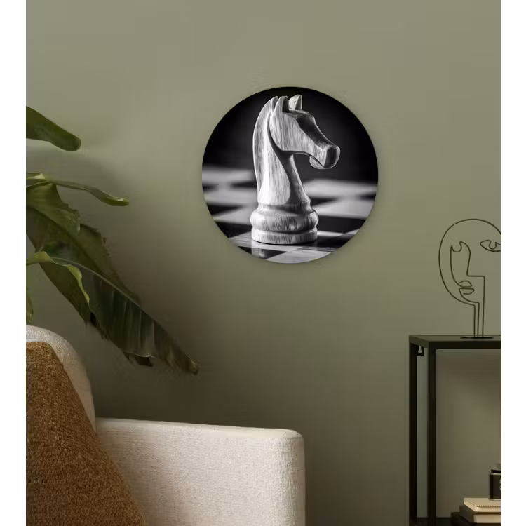 Wandcirkel - Glas - Paard - Hout - Schaalbord - Zwart — 3
