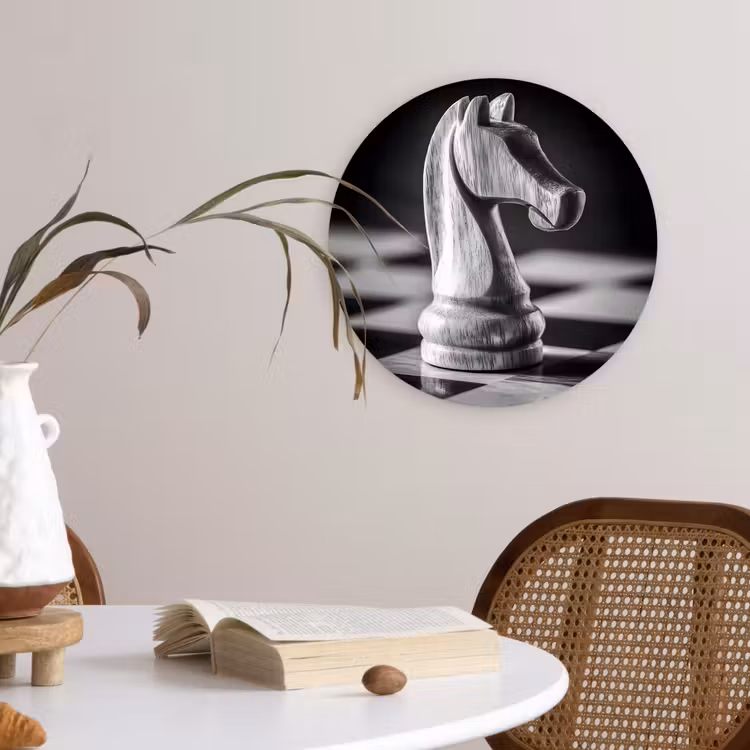 Wandcirkel - Glas - Paard - Hout - Schaalbord - Zwart — 4
