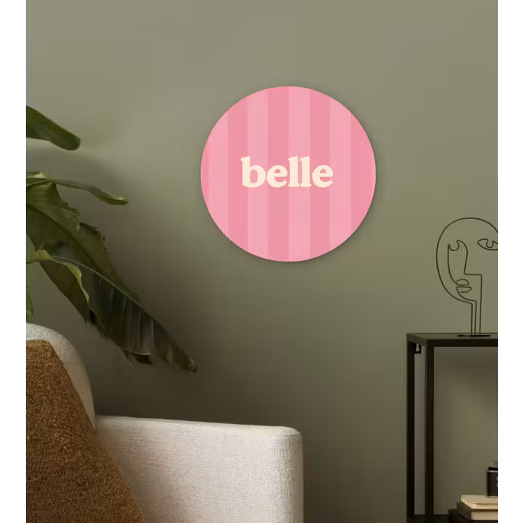 Wandcirkel - Glas - Roze - Gestreept - Belle — 3