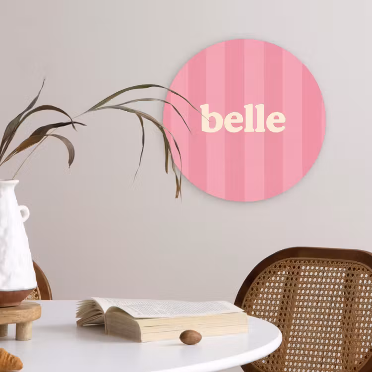 Wandcirkel - Glas - Roze - Gestreept - Belle — 4