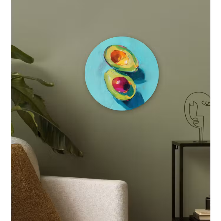 Wandcirkel - Glas - Avocado - Groen - Pit - Schaduw — 3