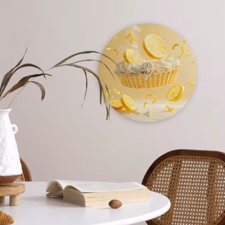 Wandcirkel - Glas - Citroen - Taart - Eten - Geel — 4