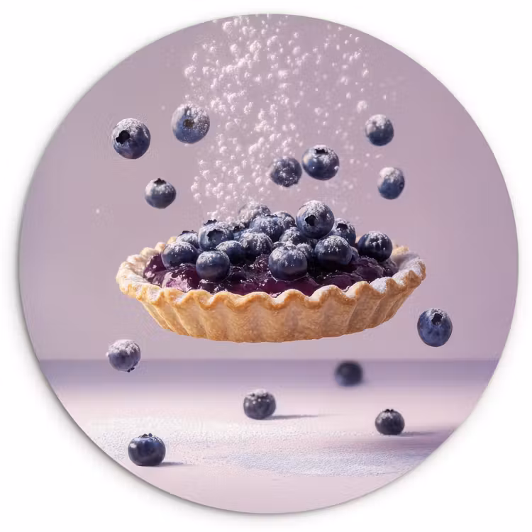 Wandcirkel - Glas - Eten - Taart - Bessen - Blauw — 1