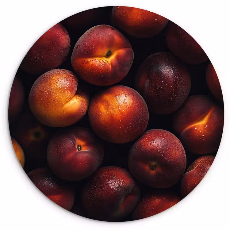 Wandcirkel - Glas - Fruit - Close up - Nectarines — 1