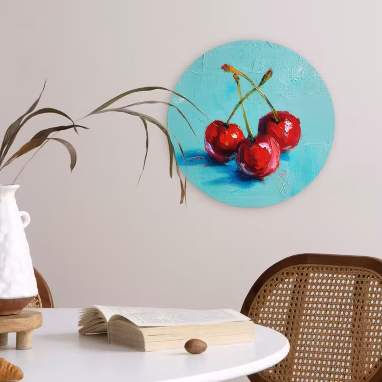 Wandcirkel - Glas - Kersen - Rood - Drie - Geverfd — 4