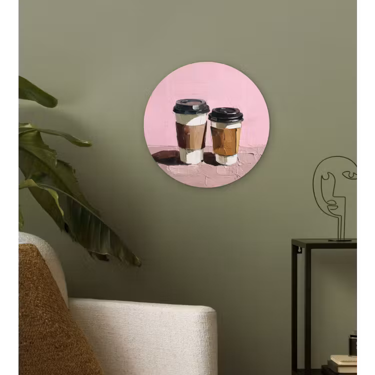 Wandcirkel - Glas - Koffiebekers - Deksel - Verf - Textuur — 3