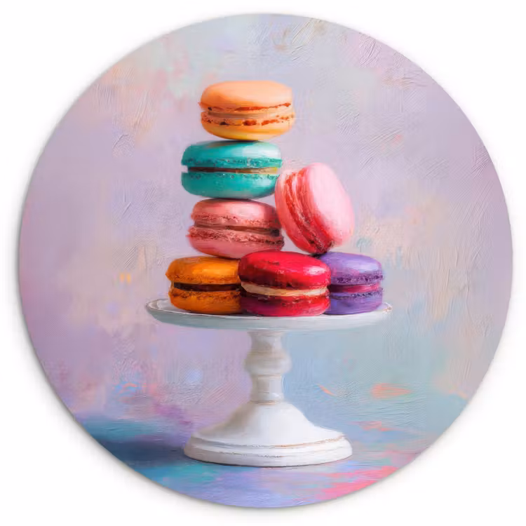 Wandcirkel - Glas - Macarons - Schaal - Pastel - Kleurrijk — 1