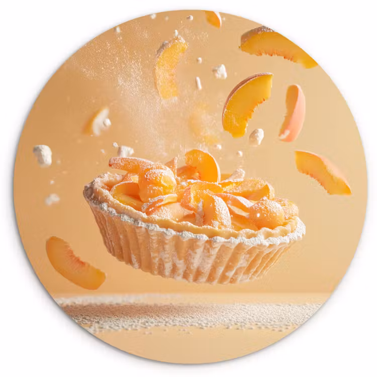 Wandcirkel - Glas - Peach - Eten - Taart - Oranje — 1