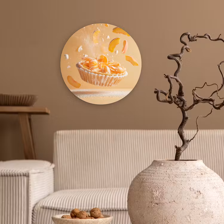 Wandcirkel - Glas - Peach - Eten - Taart - Oranje — 2