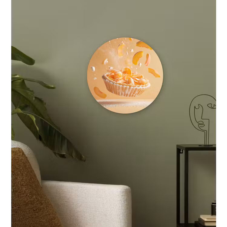 Wandcirkel - Glas - Peach - Eten - Taart - Oranje — 3