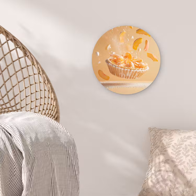 Wandcirkel - Glas - Peach - Eten - Taart - Oranje — 5