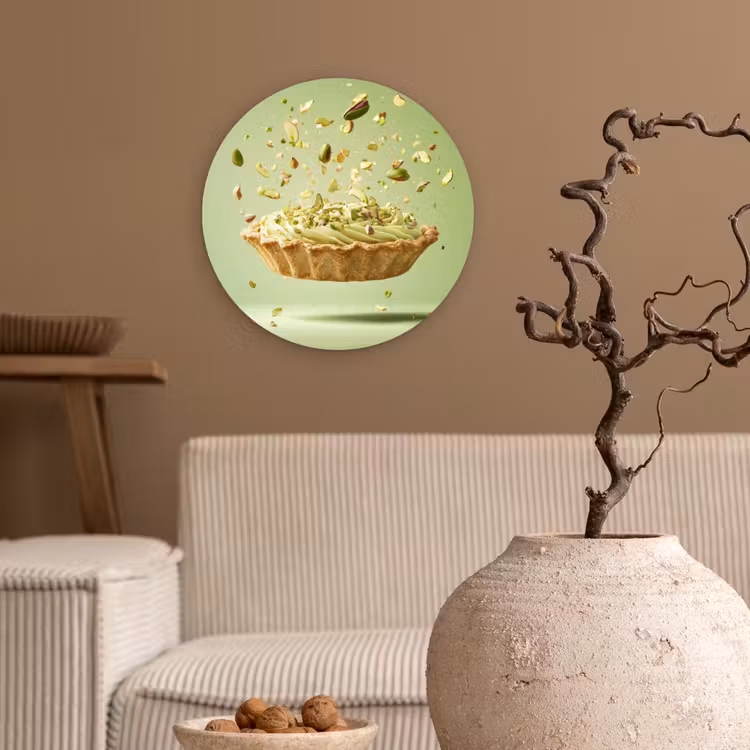 Wandcirkel - Glas - Pistache - Taart - Noten - Eten — 2